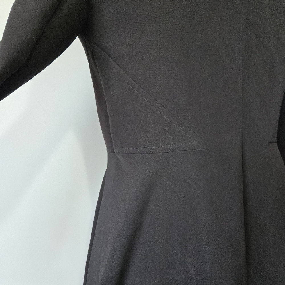 DONNA KARAN Hi Lo Ruffled Bottom Black Peplum Blazer. Size 4 - Picture 8 of 14